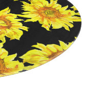 Planche À Découper Aquarelle tournesol noir sans couture Motif (Coin)