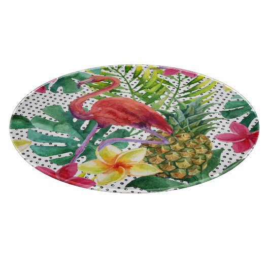 Planche À Découper Aquarelle tropicale (Coin)