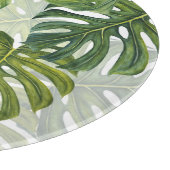 Planche À Découper Aquarelle tropicale de Monstera verte (Coin)