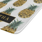 Planche À Découper Aquarelle tropicale Motif ananas avec nom (Coin)