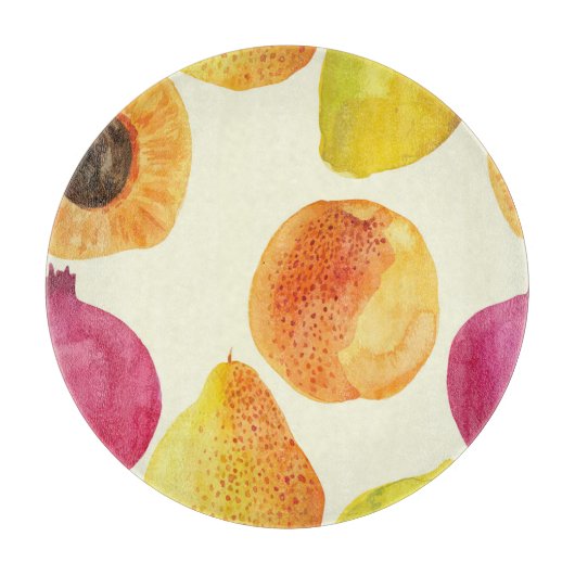 Planche À Découper Aquarelle vintage Fruits frais (Devant)