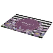 Planche À Découper Aquarelle violet Iris noir blanc Motif (Coin)