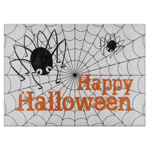 Planche À Découper Araignée d'Halloween et Webs (Devant)