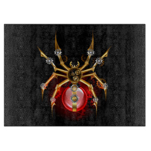 Planche À Découper Araignée en vapeur noire