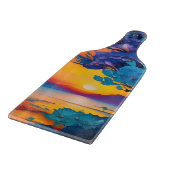 Planche À Découper Arbre à fleurs au lac au lever du soleil (Coin)