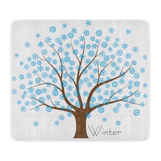 Planche À Découper Arbre à neige d'hiver (Devant)