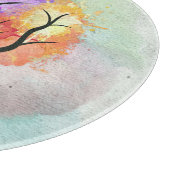 Planche À Découper Arbre belle couleur Pastel Peinture à l'huile Abst (Coin)