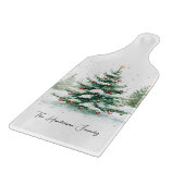 Planche À Découper Arbre de Noël à l'aquarelle avec écriture simple (Coin)