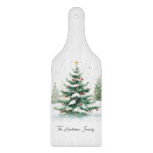 Planche À Découper Arbre de Noël à l'aquarelle de script simple (Devant)