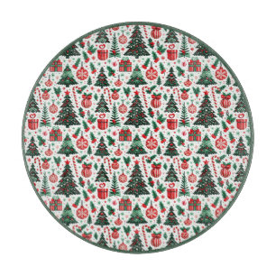 Planche À Découper Arbre de Noël, cadeaux, sucre de canne