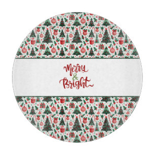 Planche À Découper Arbre de Noël, cadeaux, sucre de canne