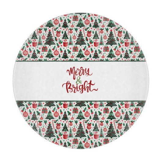 Planche À Découper Arbre de Noël, cadeaux, sucre de canne (Devant)