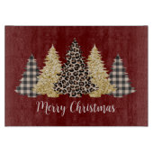 Planche À Découper Arbre de Noël Cheetah Imprimer Buffalo Plaid Parti (Devant)