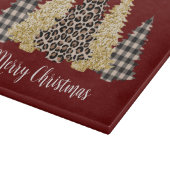 Planche À Découper Arbre de Noël Cheetah Imprimer Buffalo Plaid Parti (Coin)