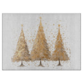 Planche À Découper Arbre de Noël d'or, planche à découper, Noël (Devant)