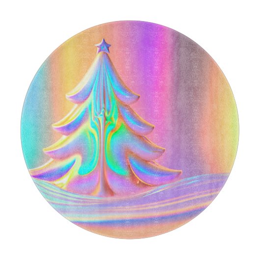 Planche À Découper Arbre de Noël Iridescente (Devant)