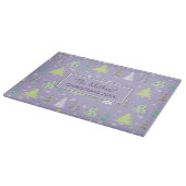 Planche À Découper Arbre de Noël Motif Violet et Lime vert ID175 (Coin)