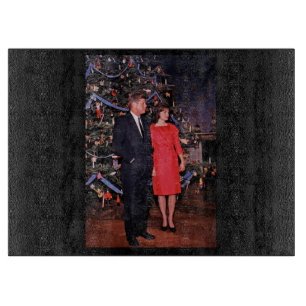 Planche À Découper Arbre de Noël Président John Kennedy & Jacqueline