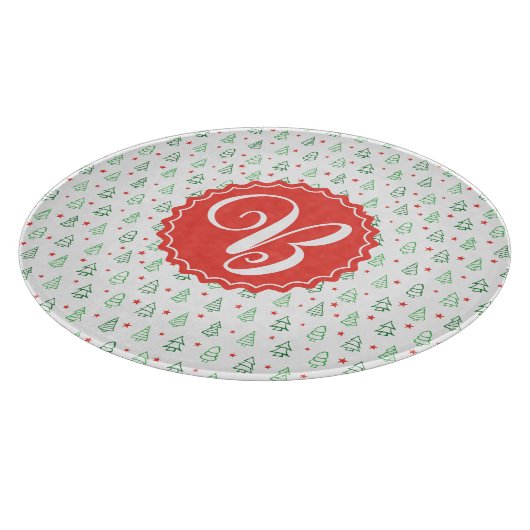 Planche À Découper Arbre de Noël rouge et vert (Coin)