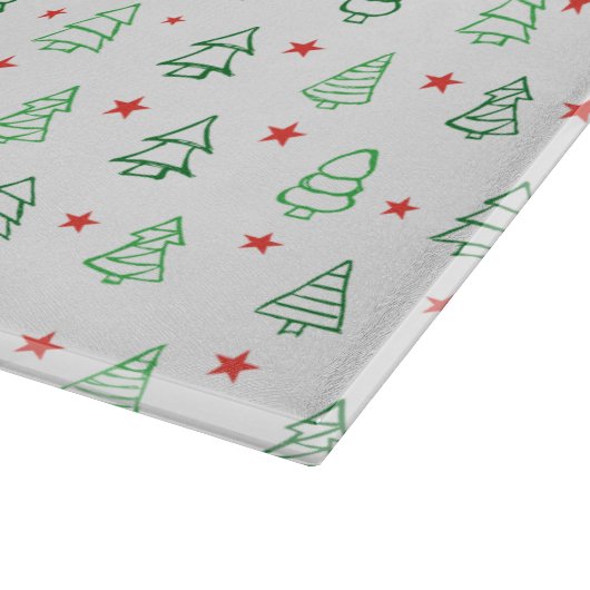 Planche À Découper Arbre de Noël rouge et vert (Coin)