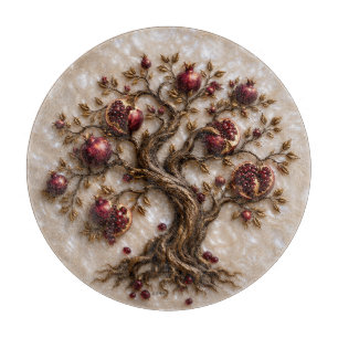 Planche À Découper Arbre de Vie avec Grenades Art en Relief 3D