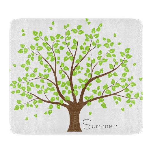 Planche À Découper Arbre verte d'été (Devant)