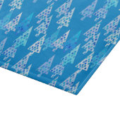 Planche À Découper Arbres de Noël à fleurs modernes - bleu cérusé (Coin)