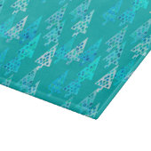 Planche À Découper Arbres de Noël à fleurs modernes - turquoise (Coin)