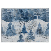Planche À Découper Arbres de Noël Blue White Mountain (Devant)