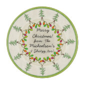 Planche À Découper Arbres de Noël & Lumières Charcuterie Board (Devant)