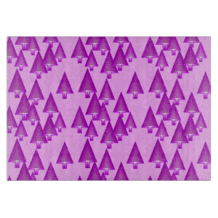 Planche À Découper Arbres de Noël métalliques modernes - violet