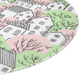 Planche À Découper Arbres, maisons, paysage de la ville de printemps (Coin)