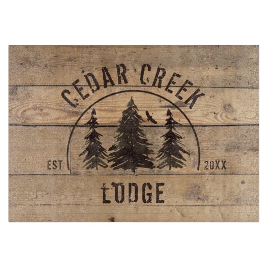 Planche À Découper Arbres rustiques en forêt de bois Personnalisés (Devant)