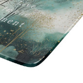 Planche À Découper Arbres Vert Doré avec Oiseaux Noël (Coin)