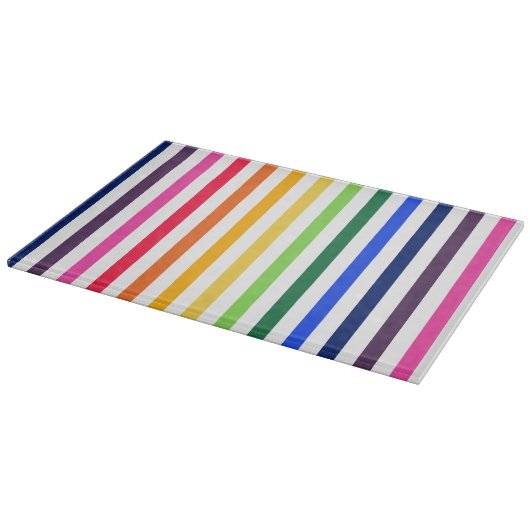 Planche À Découper Arc-en-ciel et rayures blanches (Coin)