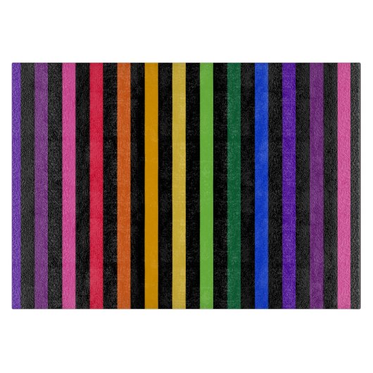 Planche À Découper Arc-en-ciel et rayures noires (Devant)