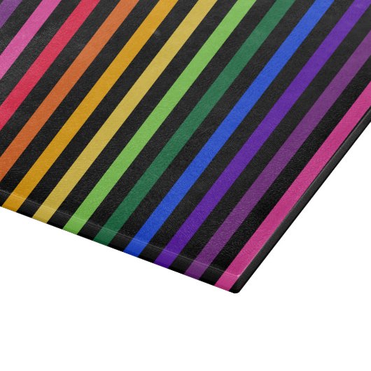 Planche À Découper Arc-en-ciel et rayures noires (Coin)