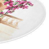 Planche À Découper Architecture méditerranéenne, fleurs, aquarelle, h (Coin)