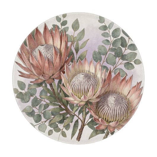 Planche À Découper Arrangement botanique d'eucalyptus et de protée ro (Devant)