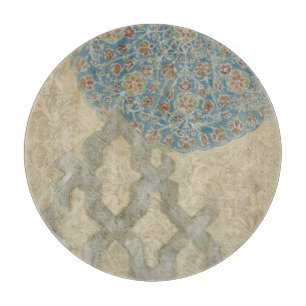 Planche À Découper Arrangement floral argenté décoratif de tapisserie