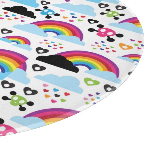 Planche À Découper Arrière - plan adolescent de crâne d'arc-en-ciel (Coin)