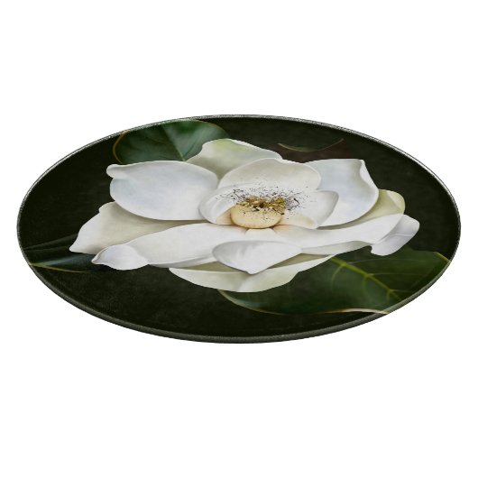 Planche À Découper Arrière - plan blanc Magnolia Closeup Vert (Coin)