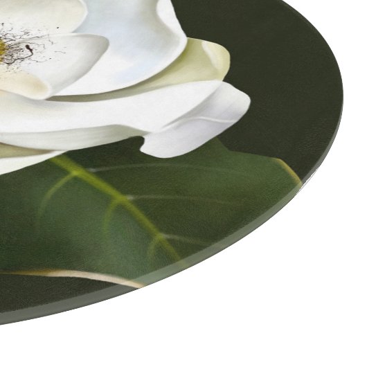 Planche À Découper Arrière - plan blanc Magnolia Closeup Vert (Coin)