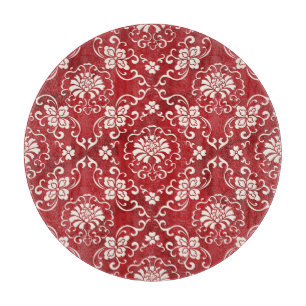 Planche À Découper Arrière - plan chinois en spirale rouge fleur.