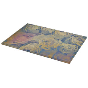 Planche À Découper arrière - plan coloré vintage floral d'art