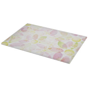 Planche À Découper Arrière - plan conçu de fleur d'aquarelle, textu