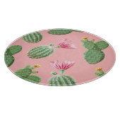 Planche À Découper Arrière - plan de cactus à fleurs roses (Coin)
