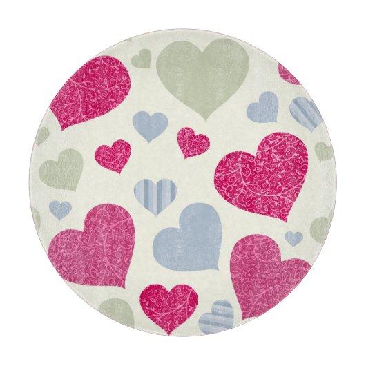 Planche À Découper Arrière - plan de coeurs (Devant)