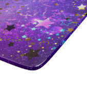 Planche À Découper Arrière - plan de feuille violet avec étoiles (Coin)