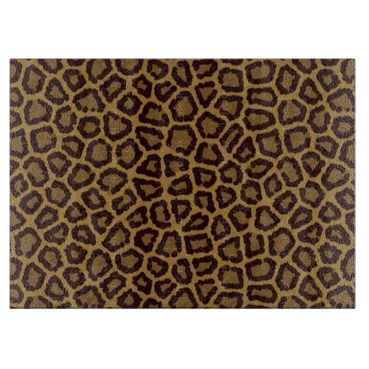 Planche À Découper arrière - plan en tuiles avec fourrure de léopard (Devant)